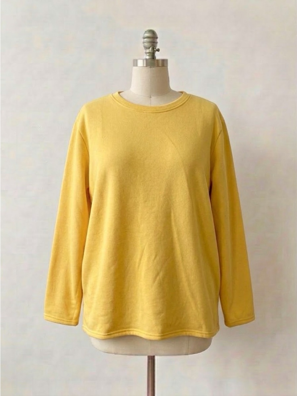 Izuria Womens Crewneck Sweatshirt Heavy Jersey Top Plus Size 3XL Yellow Sunshine